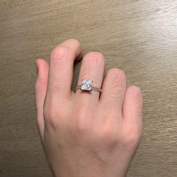 Jewelry - 1.25ct Princess Cut Crystal Ring with Pt950 band